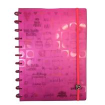 Caderno Disco Sistema Inteligente Buble Universitario Grande Rosa