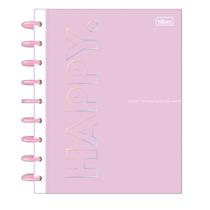 Caderno Disco Universitario Tilidisco Happy Rosa Tilibra 1 Materia