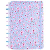 Caderno Disko Cerejeira Grande G Capa Dura Disco Reposicionável Floral