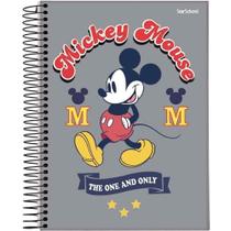 Caderno Disney Mickey Espiral 1/4 Capa Dura 80 Folhas StarSchool