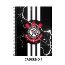 Caderno do corinthians - pequeno - capa dura - 80 folhas - com molas