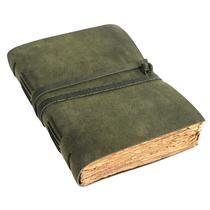 Caderno em Couro Vintage KomalC 20x15 cm Verde Caderno em Couro Vintage KomalC 20x15 cm Verde
