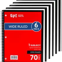 Caderno EPI Espiral Capa Dura Pautado Largo 27 x 20 cm 70 Folhas Kit com 6 Caderno EPI Espiral Capa Dura Pautado Largo 27 x 20 cm 70 Folhas Kit com 6