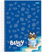 Caderno Escolar 1 Matéria 80fls Bluey X Com Adesivos Jandaia