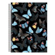 Caderno Escolar Borboletas 10Materias Com Adesivos Grande A4