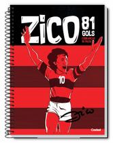 Caderno Escolar Capa Dura Espiral 1 Matéria Flamengo Zico com Poster 56x38 cm Caderno Escolar Capa Dura Espiral 1 Matéria Flamengo Zico com Poster 56x38 cm