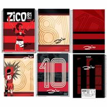 Caderno Escolar Capa Dura Espiral 1 Matéria Flamengo Zico com Poster 56x38 cm Caderno Escolar Capa Dura Espiral 1 Matéria Flamengo Zico com Poster 56x38 cm