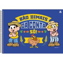 Caderno Escolar de Desenho 60Fls Chico Bento Com Adesivos CD
