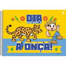 Caderno Escolar de Desenho 60Fls Chico Bento Com Adesivos CD