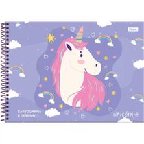 Caderno Escolar de Desenho Espiral CD 80Fls Unicornio Foroni