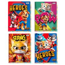 Caderno Escolar Heroes 96 Folhas Brochura Capa Dura