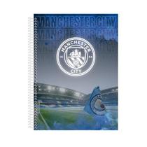 Caderno Escolar Time Manchester City 10 Matérias Com Adesivo