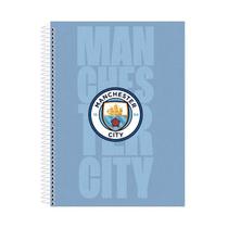 Caderno Escolar Time Manchester City 10 Matérias Com Adesivo