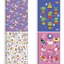 Caderno Espiral 1/4 Capa Dura D+ 200FLS Feminina PCT.C/04