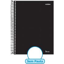 Caderno Espiral 1/4 Capa Dura Neutro Preto 96 Folhas sem Pauta - Pacote com 05 Unidades