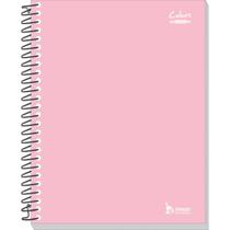 Caderno Espiral 1/4 Capa Dura Neutro Rosa 200 Folhas - Pacote com 05 Unidades