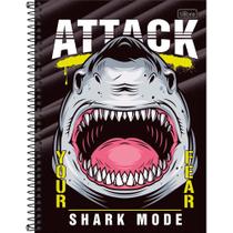 Caderno Espiral 4-Fun - Tubarão Attack - 80 Folhas - Tilibra