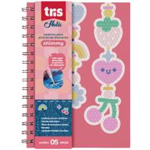 Caderno Espiral A5 Capa Dura Para Pintura Diamante 70 Folhas Shimmy Holic TRIS Estampa 1 Caderno Espiral A5 Capa Dura Para Pintura Diamante 70 Folhas Shimmy Holic TRIS Estampa 1
