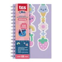 Caderno Espiral A5 Capa Dura Para Pintura Diamante 70 Folhas Shimmy Holic TRIS Estampa 2 Caderno Espiral A5 Capa Dura Para Pintura Diamante 70 Folhas Shimmy Holic TRIS Estampa 2