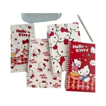 Caderno Espiral A5 Hello Kitty Diário De Desenho Material Escolar Papelaria Três Espirais