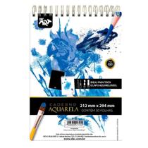 Caderno Espiral Aquarela Pintura e Desenho 212 x 294mm 30 Folhas DAC
