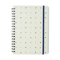 Caderno espiral bossa nova pautado 17x24 pontos off white 80 fls