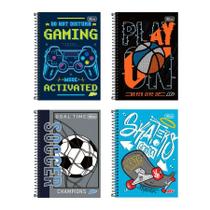 Caderno espiral capa dura 1/4 200 folhas D Mais Masculino - Tilibra