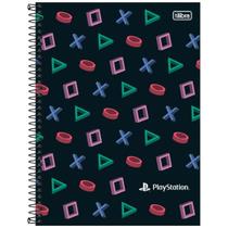 Caderno espiral capa dura 1 matéria Playstation 80 folhas Tilibra