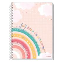 Caderno Espiral Capa Dura Arco-Iris 80 Folhas Credeal