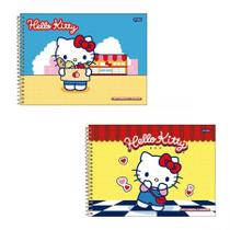 Caderno espiral capa dura cartografia 80 folhas Hello Kitty - Jandaia