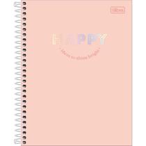 Caderno Espiral Capa Dura Colegial 1 Matéria Happy 80 Folhas - Laranja 2025