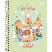 Caderno Espiral Capa Dura Colegial 10 Matérias Capyclub 120 Folhas - Capa Verde - Capychilled Enjoy