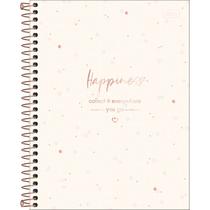 Caderno Espiral Capa Dura Colegial 10 Matérias Soho 160 Folhas - Bolinhas Pequenas - Happiness - Sortido