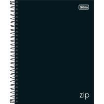 Caderno Espiral Capa Dura Colegial 10 Matérias Zip Preto 160 Folhas