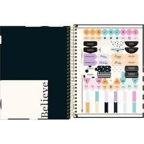 Caderno Espiral Capa Dura Colegial 10M West Village 160Fls Tilibra 35581 Cor:Bola Branca