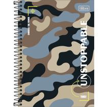 Caderno Espiral Capa Dura Hide 192 Folhas 12 Matérias