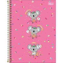 Caderno Espiral Capa Dura Universitário 1 Matéria Mellow 80 Folhas - Fundo Rosa - Coala