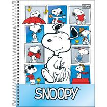 Caderno Espiral Capa Dura Universitário 1 Matéria Snoopy 80 Folhas - 9 Quadrados Com Vários Snoopys
