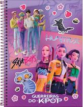 Caderno Espiral Capa Dura Universitário 10 Matérias Guerreiras do K-Pop 160 Folhas - Capa Roxa Saja Boys + Huntrix - TILIBRA