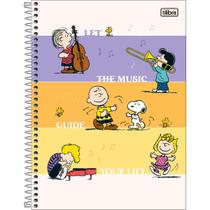 Caderno Espiral Capa Dura Universitário 10 Matérias Snoopy 160 Folhas - The Music Guide Your Life - Sortido