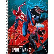 Caderno Espiral Capa Dura Universitário 10 Matérias Spider-Man Game 160 Folhas - Venom e Dois Spiders - Sortido