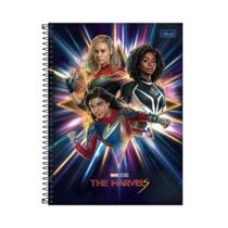 Caderno Espiral Capa Dura Universitário 10 Matérias The Marvels 160 Folhas - Sortido