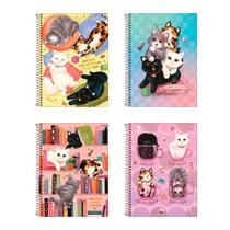 Caderno espiral capa dura universitário 10x1 160 folhas Purrfect Cats - Tilibra