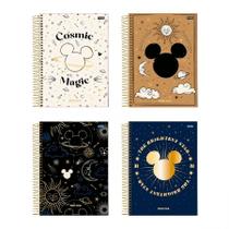 Caderno espiral capa dura universitário 1x1 80 folhas Mickey Arts Magic - Jandaia