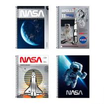Caderno espiral capa dura universitário 1x1 80 folhas NASA - Tilibra