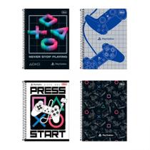 Caderno espiral capa dura universitário 1x1 80 folhas PlayStation - Tilibra Caderno espiral capa dura universitário 1x1 80 folhas PlayStation - Tilibra