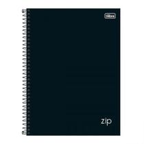 Caderno espiral capa dura universitário 1x1 96 folhas Zip Preto - Tilibra