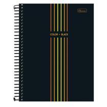 Caderno Espiral Capa Dura Universitário Color & Black Masculino 80 Folhas CARDESIL