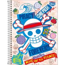 Caderno Espiral Capa Dura Universitário Connect 10 Matérias One Piece Netflix 160 Folhas - Caveira E Elementos