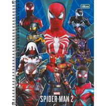 Caderno Espiral Capa Dura Universitário Connect 10 Matérias Spider-Man Game 160 Folhas Todos Os Spiders